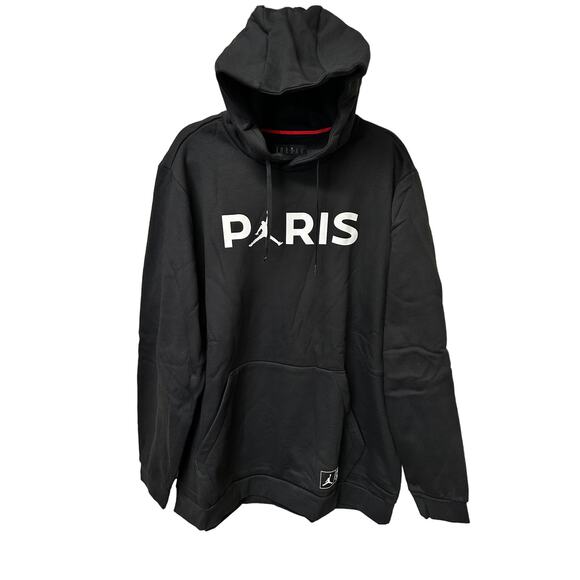 Nike Jordan Paris Saint-Germain PSG Hoodie Black Size XXL BQ4200-010 New - Picture 2 of 10